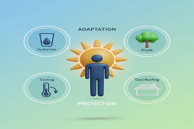 Human survival guide during global warming heatwaves