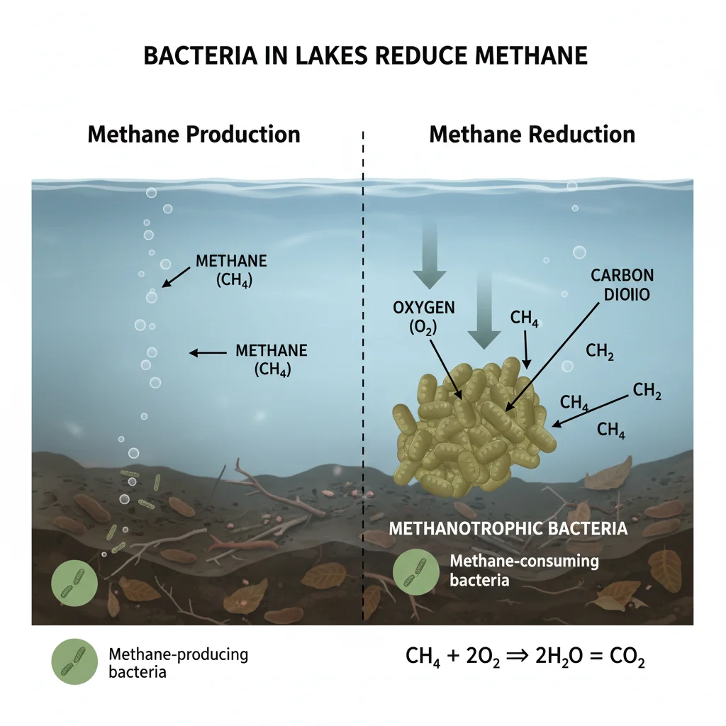 how bacteria in lakes reduce methane
