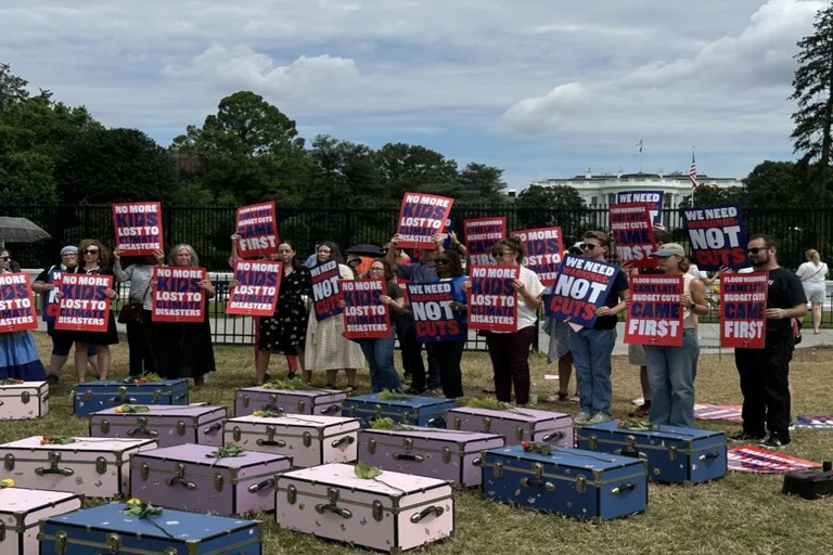 Texas Flood Victims Protest Outside White House Texas Flood Victims Protest Outside White House