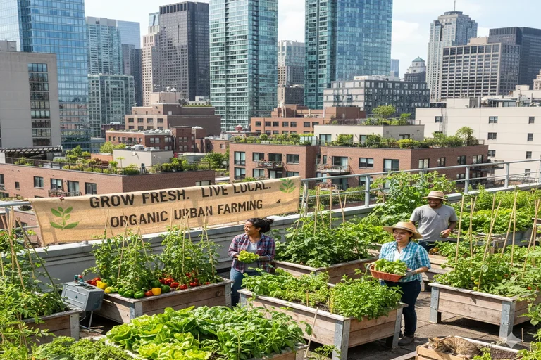 Organic Urban Farming Grow Fresh Food In Small City Space