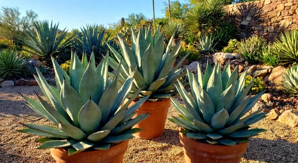 Agave Green balcony filled with plants that tolerate high temperatures